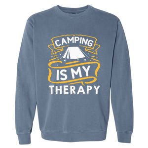 Camping Is My Therapy funny camping Garment-Dyed Sweatshirt