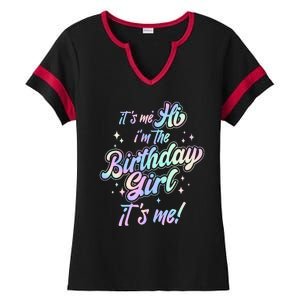 Cute Its Me Hi Im The Birthday Girl Its Me Ladies Halftime Notch Neck Tee