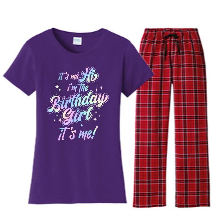 Cute Its Me Hi Im The Birthday Girl Its Me Women's Flannel Pajama Set