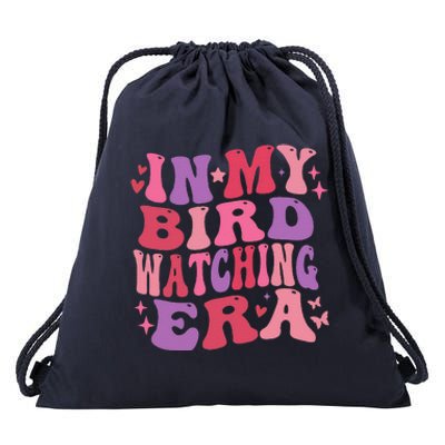 Cute In My Bird Watching Era Funny Birds Lovers Drawstring Bag