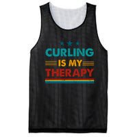 Curling Is My Therapy Funny Curling Gift Mesh Reversible Basketball Jersey Tank