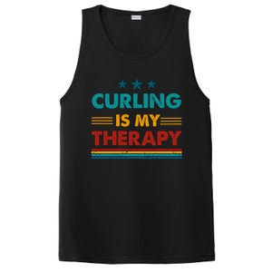 Curling Is My Therapy Funny Curling Gift PosiCharge Competitor Tank