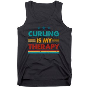 Curling Is My Therapy Funny Curling Gift Tank Top