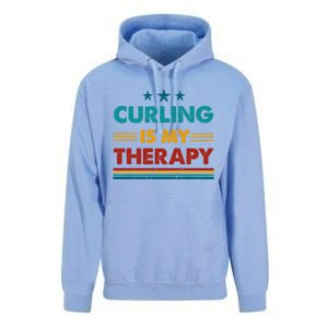 Curling Is My Therapy Funny Curling Gift Unisex Surf Hoodie