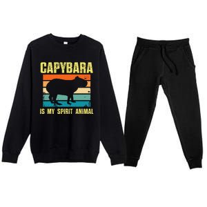 Capybara Is My Spirit Animal Capybara Premium Crewneck Sweatsuit Set