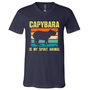 Capybara Is My Spirit Animal Capybara V-Neck T-Shirt