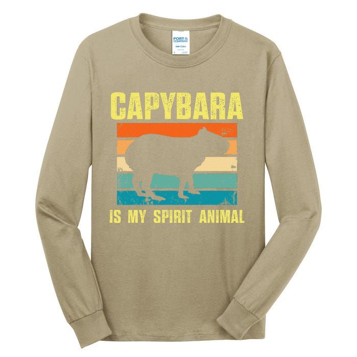 Capybara Is My Spirit Animal Capybara Tall Long Sleeve T-Shirt