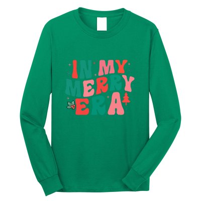 Christmas In My Merry Era Xmas Holiday Groovy Christmas Gift Long Sleeve Shirt