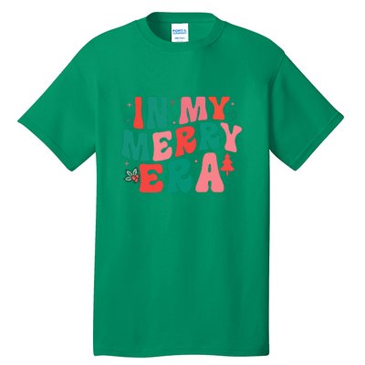 Christmas In My Merry Era Xmas Holiday Groovy Christmas Gift Tall T-Shirt