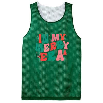 Christmas In My Merry Era Xmas Holiday Groovy Christmas Gift Mesh Reversible Basketball Jersey Tank