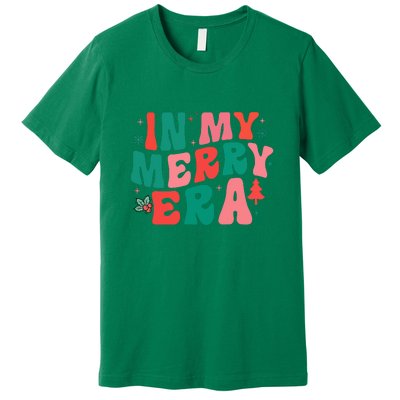 Christmas In My Merry Era Xmas Holiday Groovy Christmas Gift Premium T-Shirt