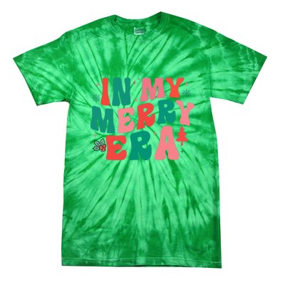 Christmas In My Merry Era Xmas Holiday Groovy Christmas Gift Tie-Dye T-Shirt