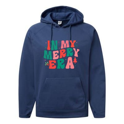 Christmas In My Merry Era Xmas Holiday Groovy Christmas Gift Performance Fleece Hoodie