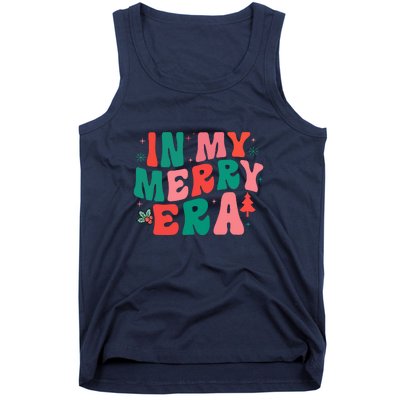 Christmas In My Merry Era Xmas Holiday Groovy Christmas Gift Tank Top