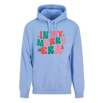 Christmas In My Merry Era Xmas Holiday Groovy Christmas Gift Unisex Surf Hoodie