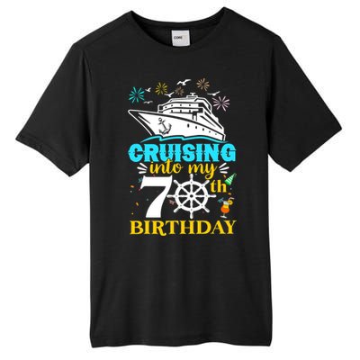 Cruising Into My 70th Birthday 70 Year Old Cruise Birthday Tall Fusion ChromaSoft Performance T-Shirt