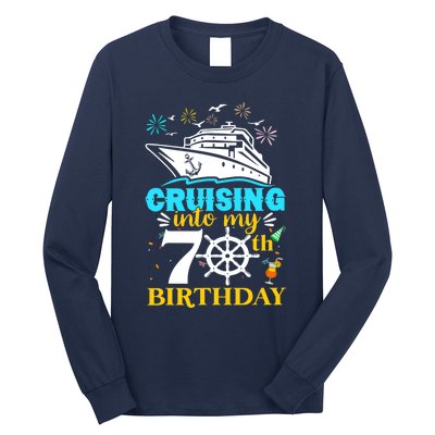 Cruising Into My 70th Birthday 70 Year Old Cruise Birthday Long Sleeve Shirt