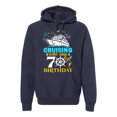 Cruising Into My 70th Birthday 70 Year Old Cruise Birthday Premium Hoodie