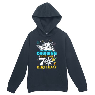 Cruising Into My 70th Birthday 70 Year Old Cruise Birthday Urban Pullover Hoodie