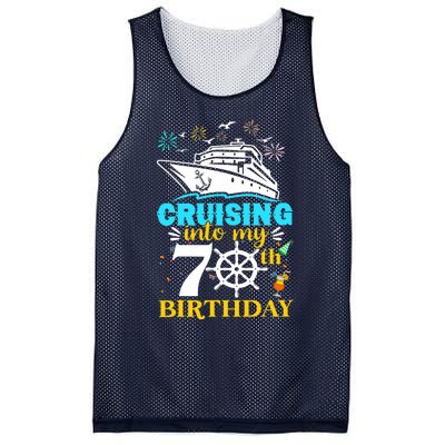 Cruising Into My 70th Birthday 70 Year Old Cruise Birthday Mesh Reversible Basketball Jersey Tank