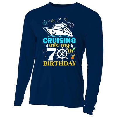 Cruising Into My 70th Birthday 70 Year Old Cruise Birthday Cooling Performance Long Sleeve Crew