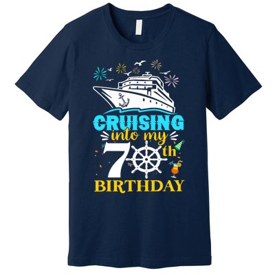 Cruising Into My 70th Birthday 70 Year Old Cruise Birthday Premium T-Shirt