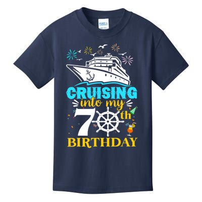 Cruising Into My 70th Birthday 70 Year Old Cruise Birthday Kids T-Shirt