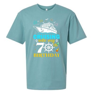 Cruising Into My 70th Birthday 70 Year Old Cruise Birthday Sueded Cloud Jersey T-Shirt