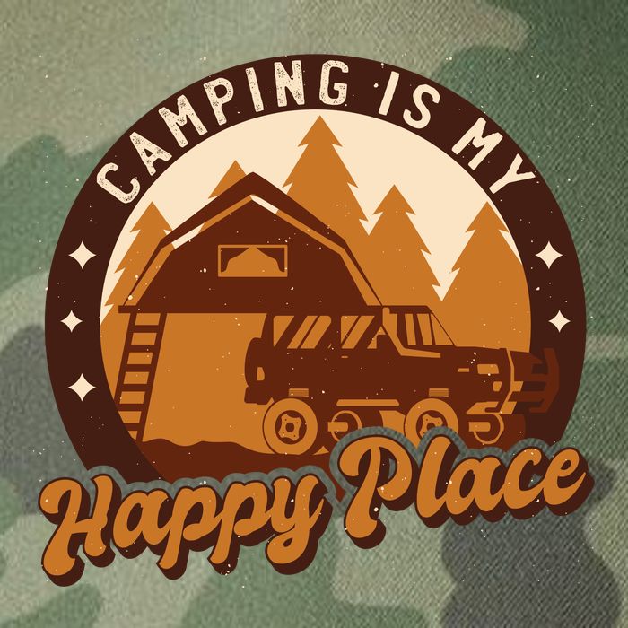 Camping Is My Happy Place Retro Legacy Tie Dye Trucker Hat
