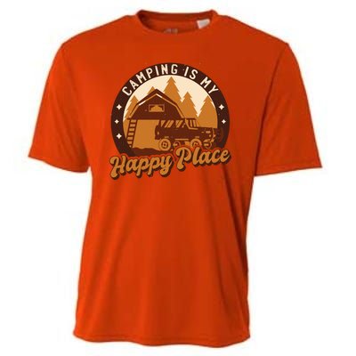 Camping Is My Happy Place Retro Cooling Performance Crew T-Shirt