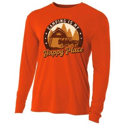 Camping Is My Happy Place Retro Cooling Performance Long Sleeve Crew