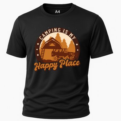 Camping Is My Happy Place Retro Performance Shirt