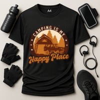 Camping Is My Happy Place Retro Cooling Performance Crew T-Shirt