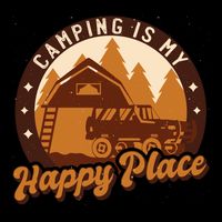 Camping Is My Happy Place Retro Cooling Performance Crew T-Shirt