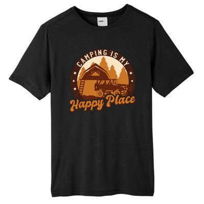 Camping Is My Happy Place Retro Tall Fusion ChromaSoft Performance T-Shirt