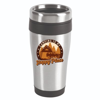 Camping Is My Happy Place Retro 16oz Travel Tumbler