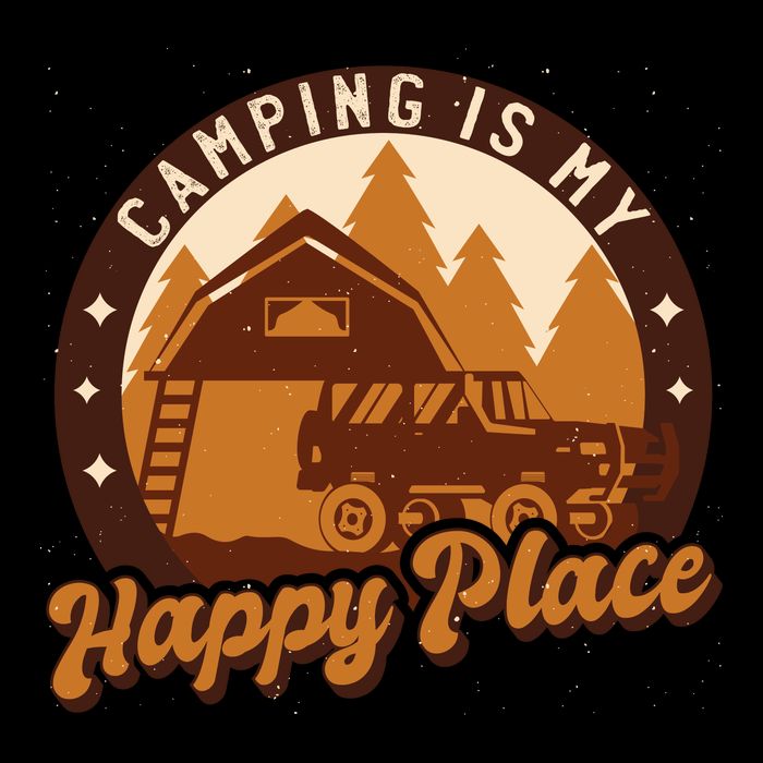 Camping Is My Happy Place Retro Cooling Performance Long Sleeve Crew