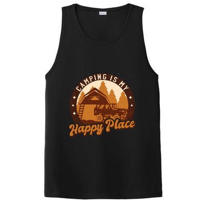 Camping Is My Happy Place Retro PosiCharge Competitor Tank