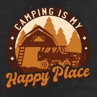 Camping Is My Happy Place Retro Hat