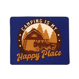 Camping Is My Happy Place Retro Mousepad