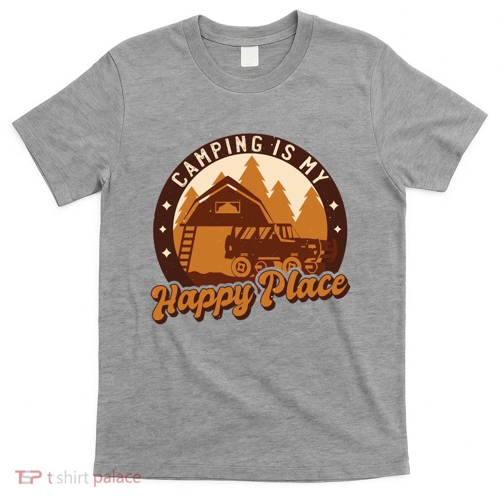 Camping Is My Happy Place Retro T-Shirt