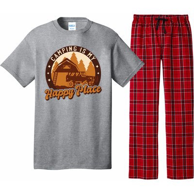 Camping Is My Happy Place Retro Pajama Set