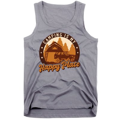 Camping Is My Happy Place Retro Tank Top