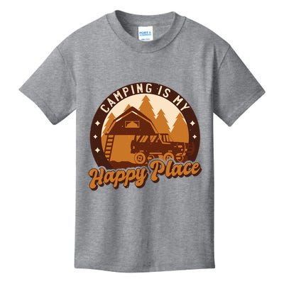 Camping Is My Happy Place Retro Kids T-Shirt