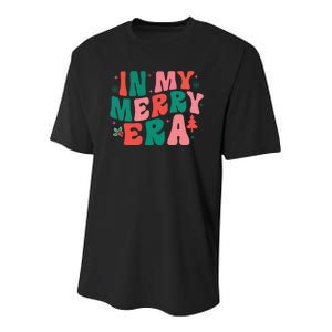 Christmas In My Merry Era Xmas Holiday Christmas Youth Performance Sprint T-Shirt