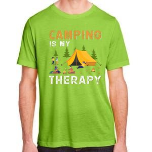 Camping Is My Therapy Funny Camper Adult ChromaSoft Performance T-Shirt