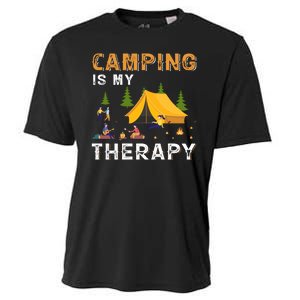 Camping Is My Therapy Funny Camper Cooling Performance Crew T-Shirt