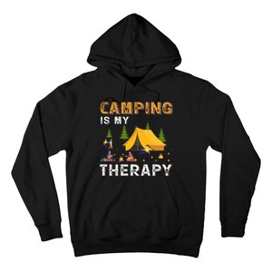 Camping Is My Therapy Funny Camper Hoodie