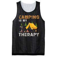 Camping Is My Therapy Funny Camper Mesh Reversible Basketball Jersey Tank