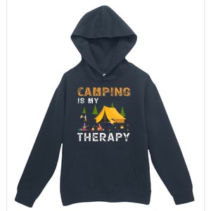 Camping Is My Therapy Funny Camper Urban Pullover Hoodie